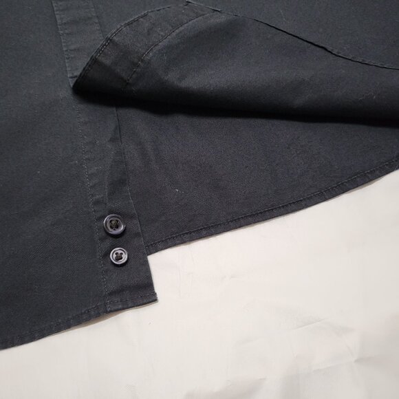 Claiborne Mens Shirt Button Up XXL Long Sleeve Black Cotton - Picture 7 of 14
